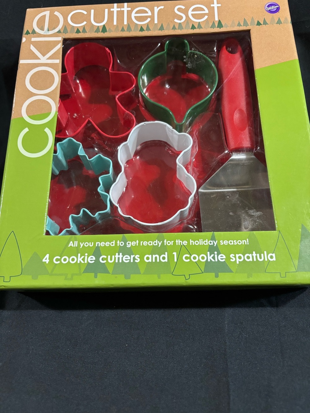 WILTON INDUSTRIES NIB COOKIE CUTTER & SPATULA CHRISTMAS HOLIDAY
